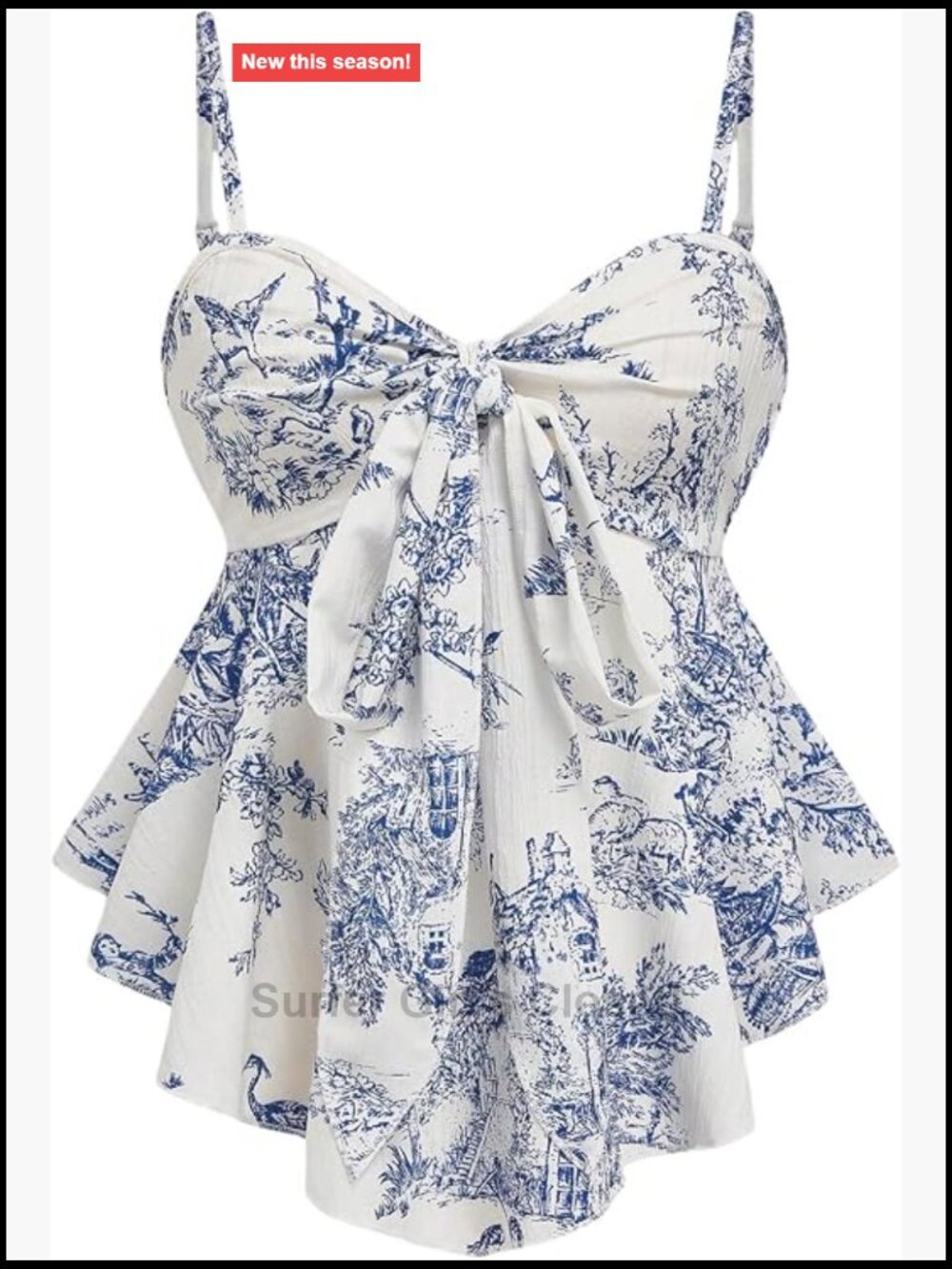 Flowy Asymmetrical Boho Tank Top Spaghetti Strap Vacation